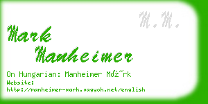 mark manheimer business card
